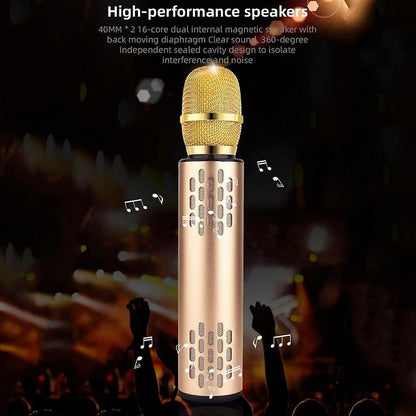 Bluetooth Karaoke Microphone - Portable Wireless Mic for KTV, iPad, Singing V1263-JX-3703