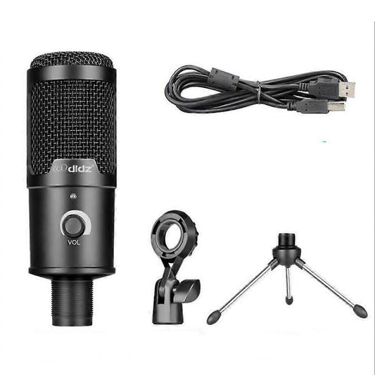 USB Metal Condenser Microphone - Professional Recording Mic for PC/Laptop V1263-JX-3708