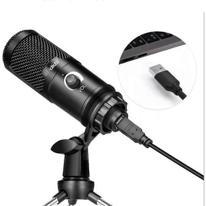 USB Metal Condenser Microphone - Professional Recording Mic for PC/Laptop V1263-JX-3708
