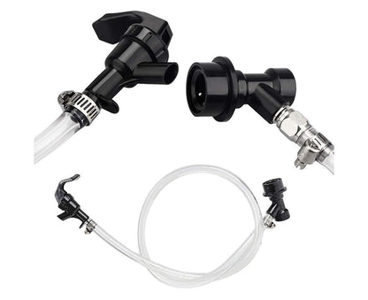 3/16 Inch Beer Line Liquid Ball Lock Assembly Kit for Home Brew Dispensing Keg-Black V1263-JX-371