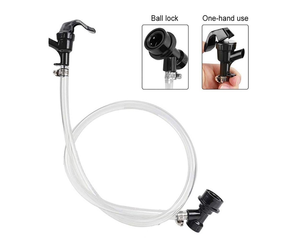 3/16 Inch Beer Line Liquid Ball Lock Assembly Kit for Home Brew Dispensing Keg-Black V1263-JX-371