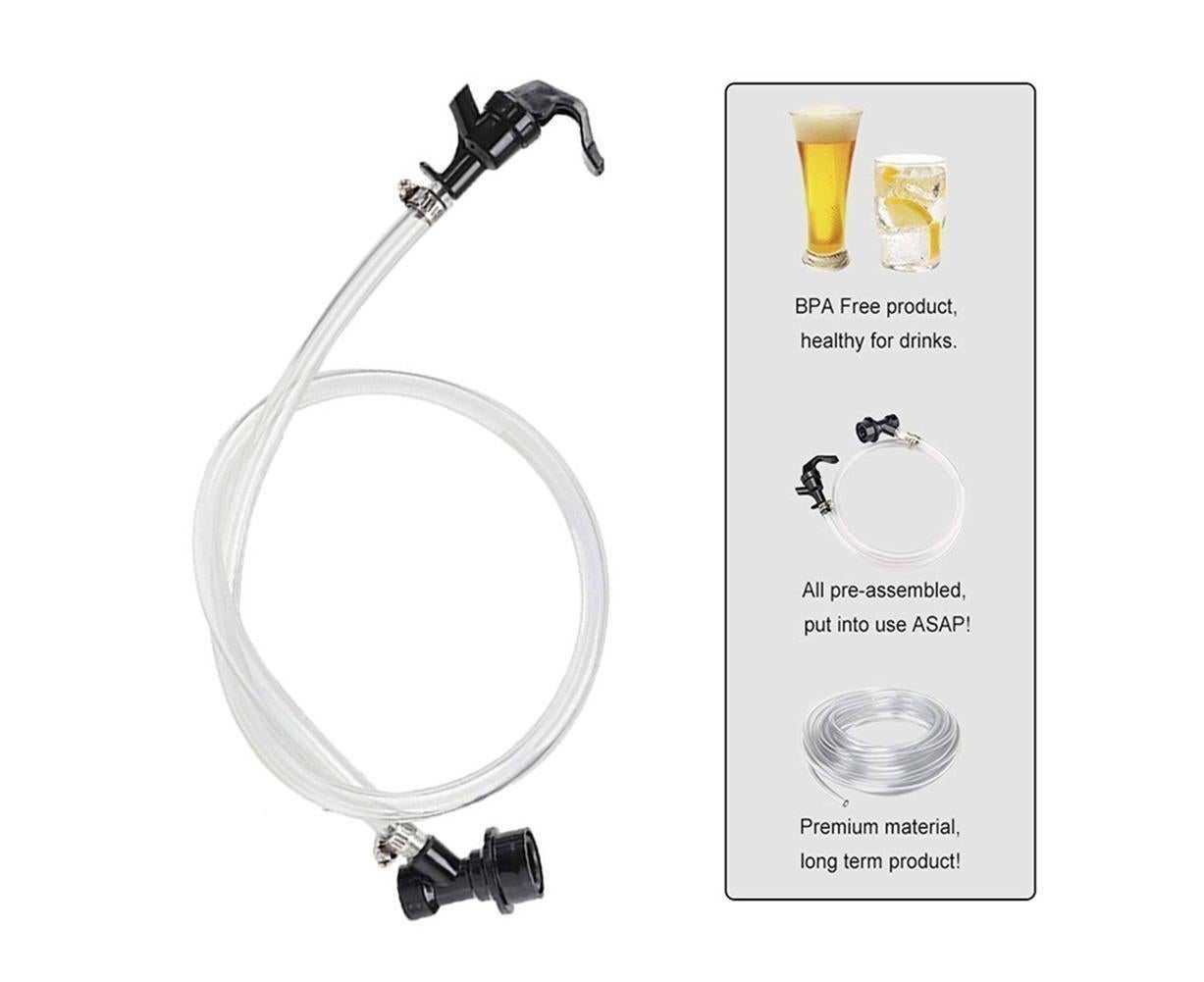 3/16 Inch Beer Line Liquid Ball Lock Assembly Kit for Home Brew Dispensing Keg-Black V1263-JX-371