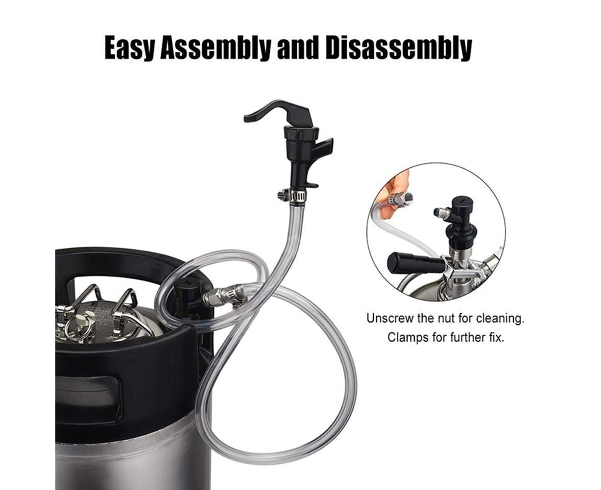 3/16 Inch Beer Line Liquid Ball Lock Assembly Kit for Home Brew Dispensing Keg-Black V1263-JX-371