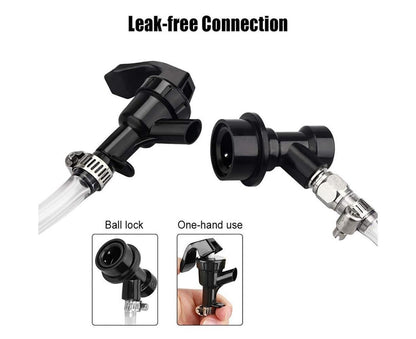 3/16 Inch Beer Line Liquid Ball Lock Assembly Kit for Home Brew Dispensing Keg-Black V1263-JX-371