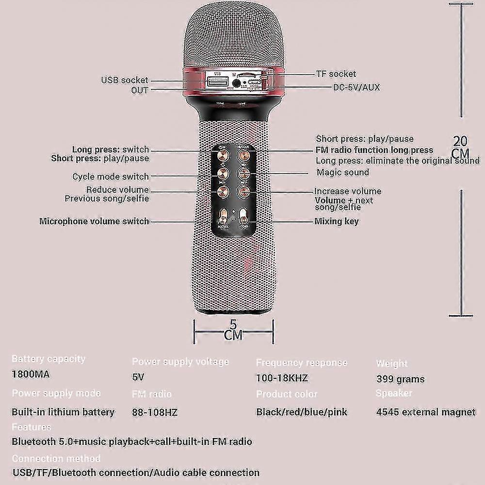 Wireless babies Microphone - Handheld Mic with Built-in Speaker V1263-JX-3711