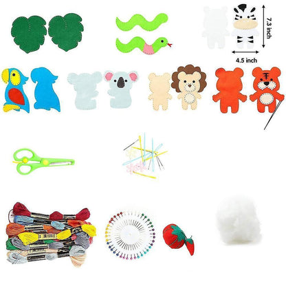 Felt Animal Sewing Kit - DIY Hand Sewing Craft Kit V1263-JX-3714