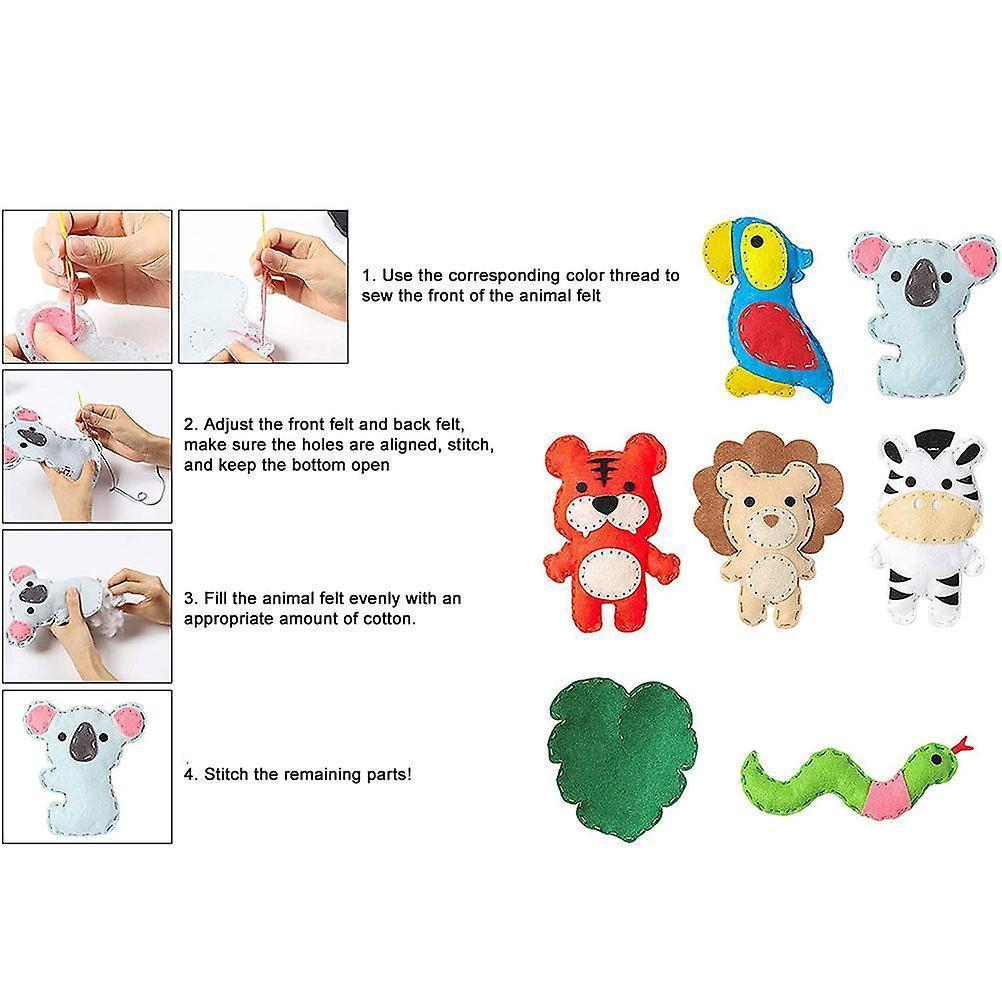 Felt Animal Sewing Kit - DIY Hand Sewing Craft Kit V1263-JX-3714