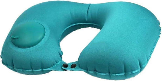U-Shaped Inflatable Travel Neck Pillow - Soft Velvet Air Pillow for Flights,Car,Office V1263-JX-3715