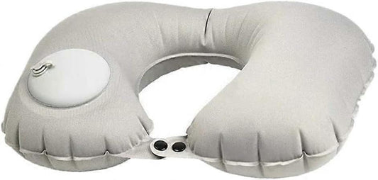U-Shaped Inflatable Travel Neck Pillow - Soft Velvet Air Pillow for Flights,Car,Office V1263-JX-3716