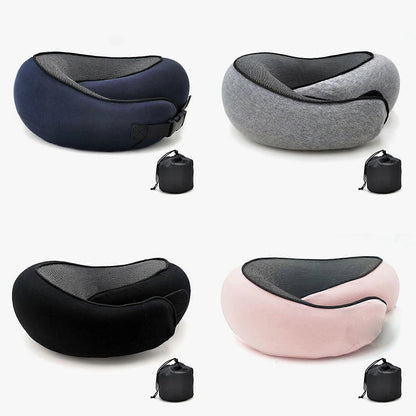 Travel Neck Pillow - Memory Foam U-Shape Pillow for Airplane and Road Trips V1263-JX-3718