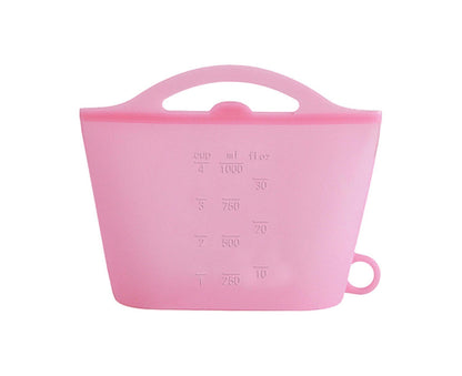 Reusable Eco-friendly Silicone Fridge Food Organizer Sealing Storage Pouch Bag-Pink 1500ML V1263-JX-373