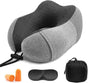 Comfy Memory Foam Travel Pillow for Airplane Car - Gray V1263-JX-3730