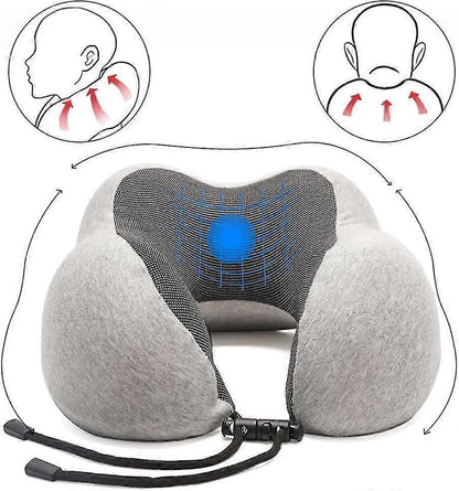 Comfy Memory Foam Travel Pillow for Airplane Car - Gray V1263-JX-3730