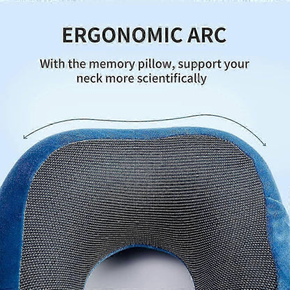 Comfy Memory Foam Travel Pillow for Airplane Car - Blue V1263-JX-3732