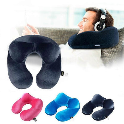 Inflatable U-Shape Travel Neck Pillows for Sleep Home Office Airplane Travel V1263-JX-3733