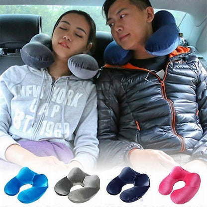 Inflatable U-Shape Travel Neck Pillows for Sleep Home Office Airplane Travel V1263-JX-3733