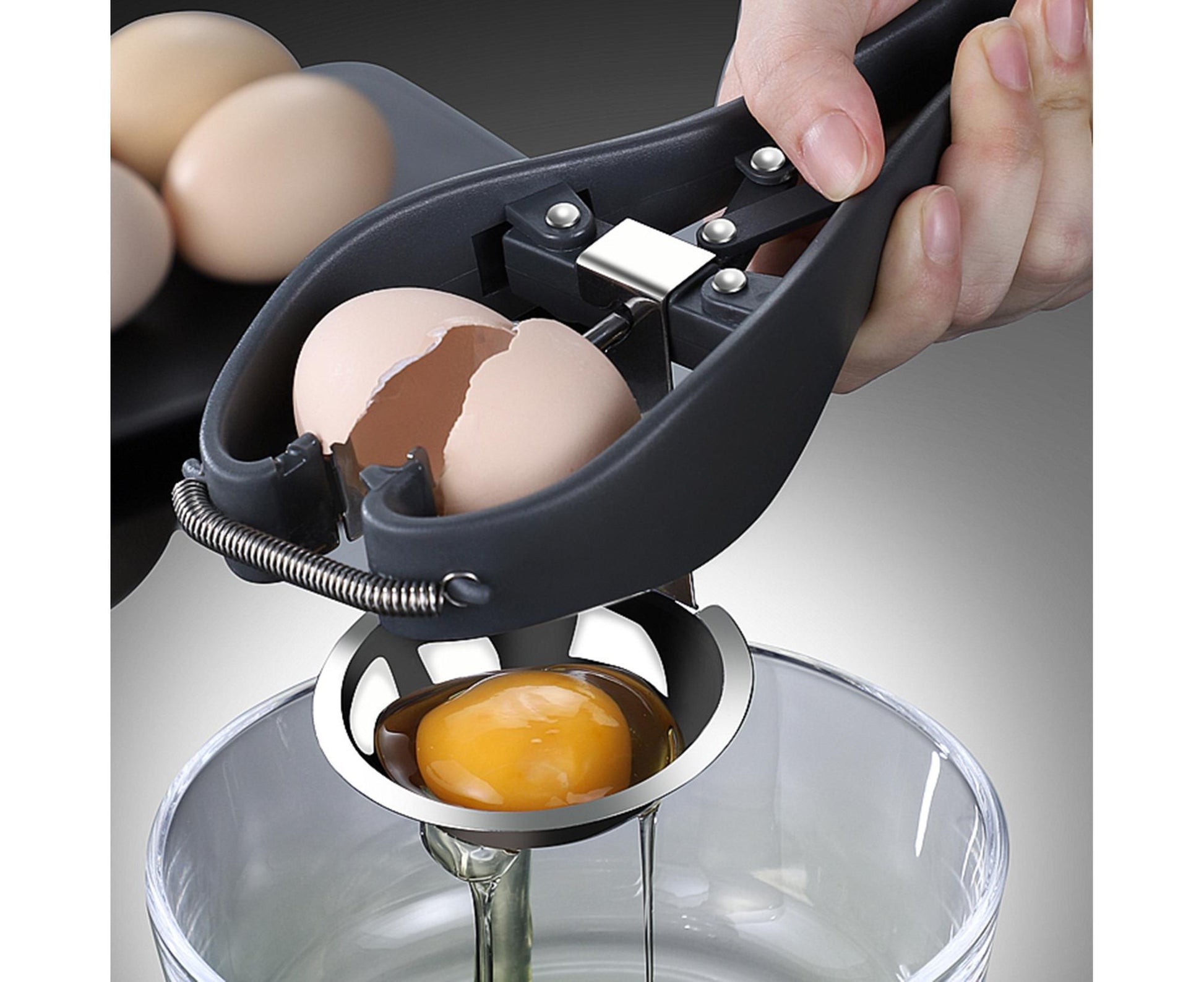 Egg Opener Detachable Filter Kitchen Egg Scissors -Black V1263-JX-374