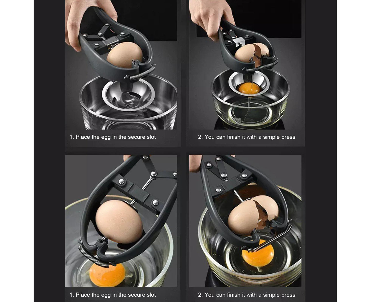 Egg Opener Detachable Filter Kitchen Egg Scissors -Black V1263-JX-374