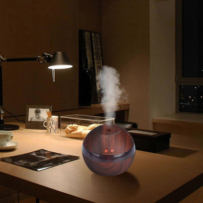 Wood Grain USB Humidifier, Round Aroma Diffuser, Mini Cool Mist Maker V1263-JX-3746