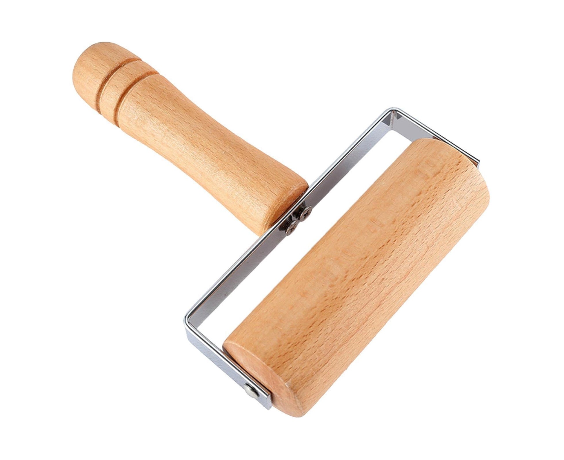 Rolling Pin Non-stick Wheel Design Wood Kitchen Rolling Pin for Dough Rolling-Wood Color V1263-JX-376
