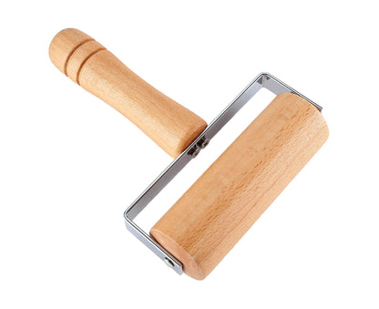 Rolling Pin Non-stick Wheel Design Wood Kitchen Rolling Pin for Dough Rolling-Wood Color V1263-JX-376