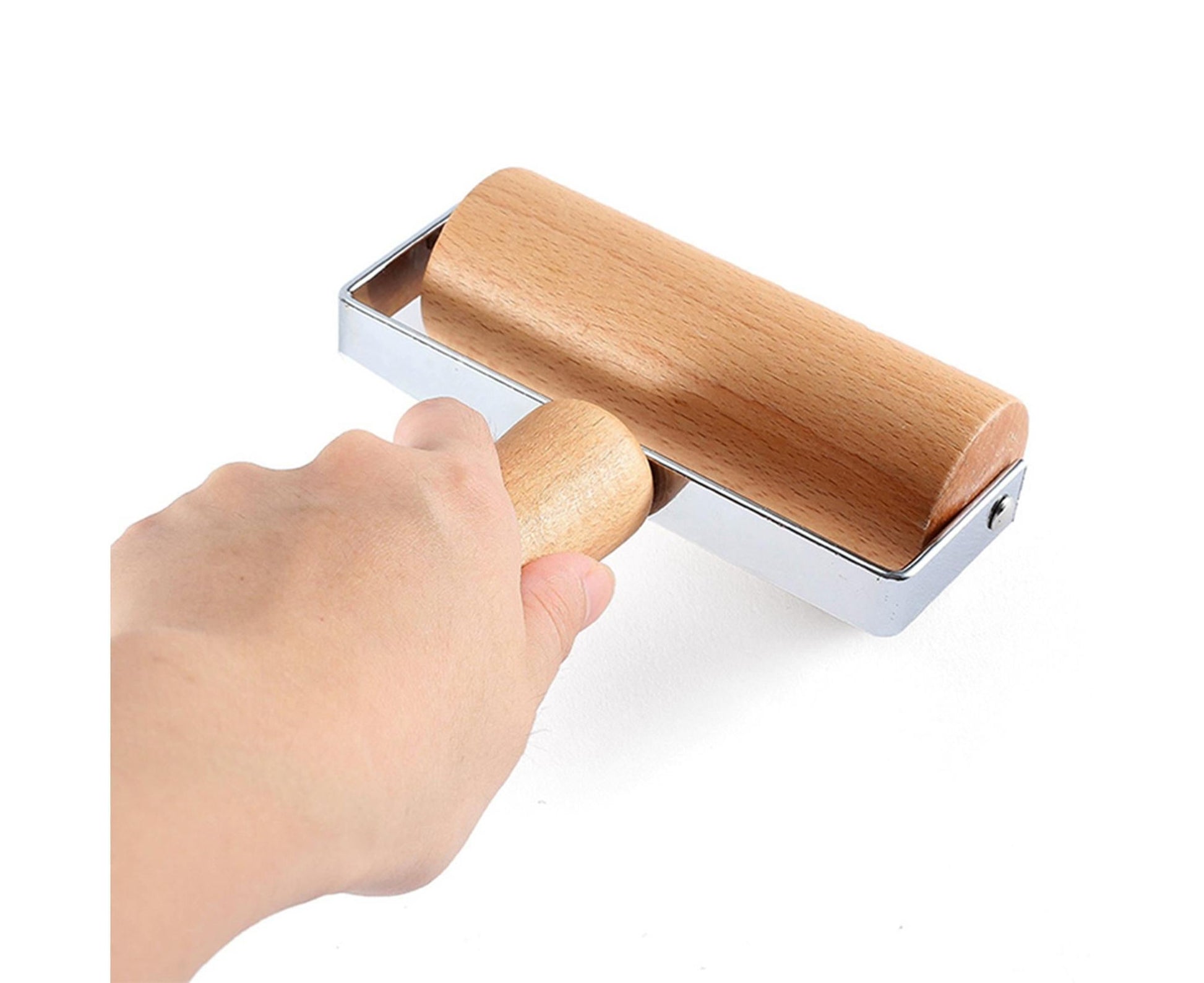 Rolling Pin Non-stick Wheel Design Wood Kitchen Rolling Pin for Dough Rolling-Wood Color V1263-JX-376
