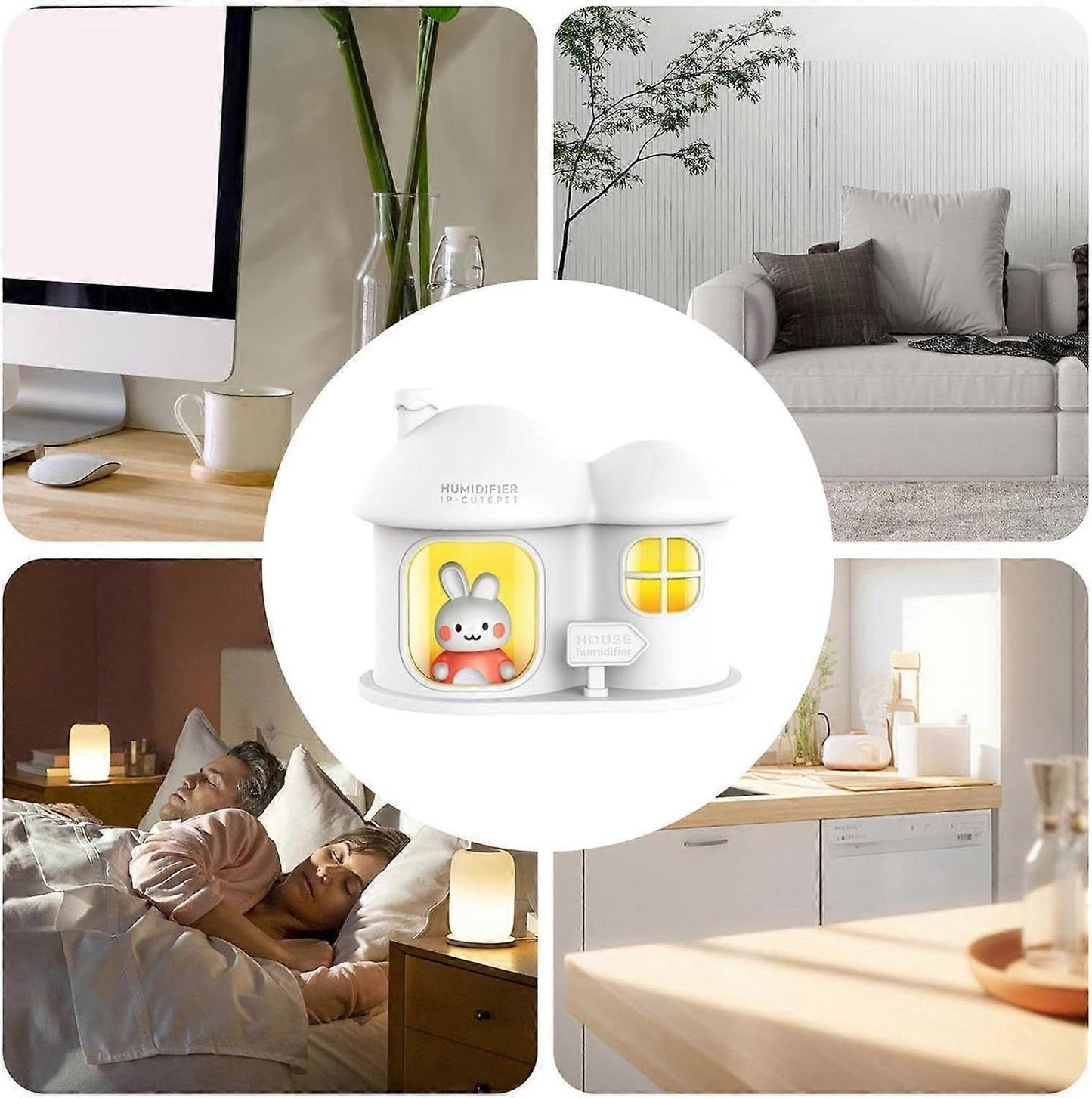 300ml Small Air Humidifier with Color Light, Quiet Mini Humidifier for Home V1263-JX-3765