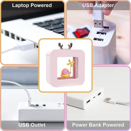 400ml Cool Mist Humidifier for Bedroom, Night Light Essential Oil Diffuser V1263-JX-3766
