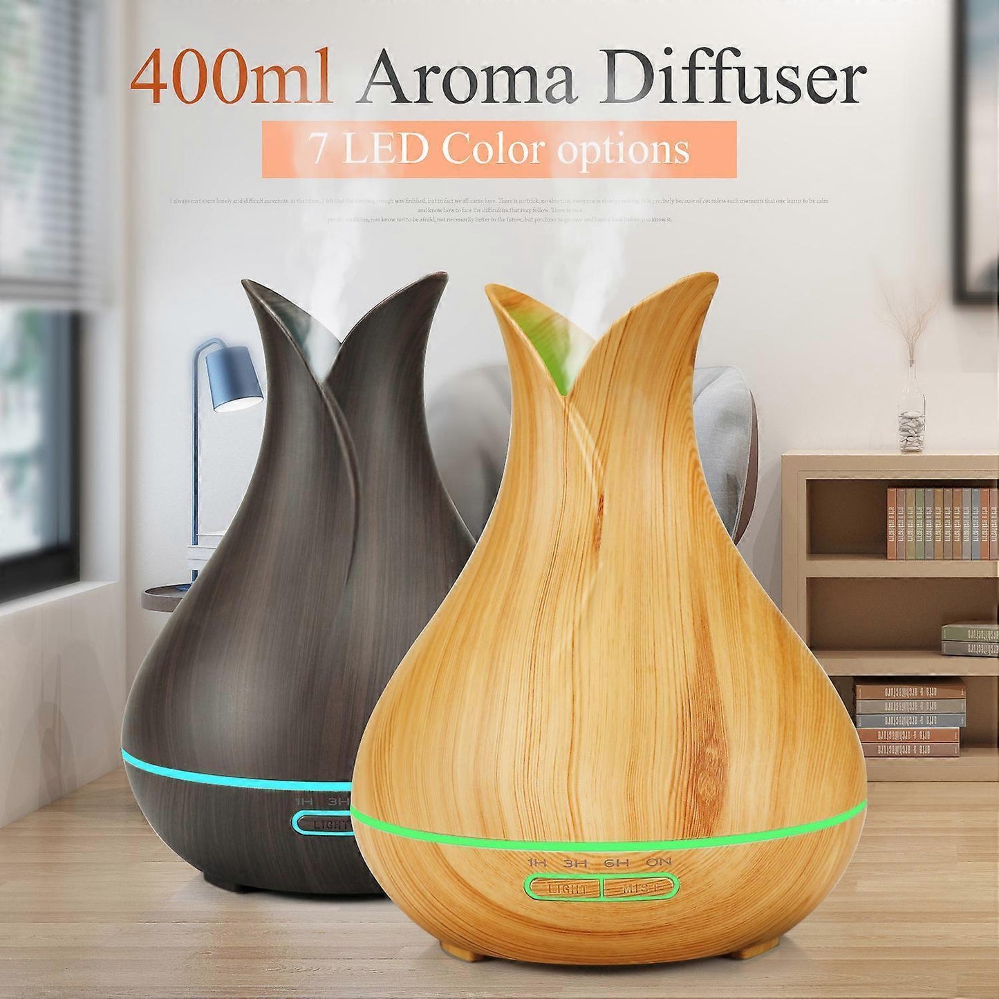 Light Wood Aroma Humidifier, Ultrasonic Air Mist Diffuser V1263-JX-3778