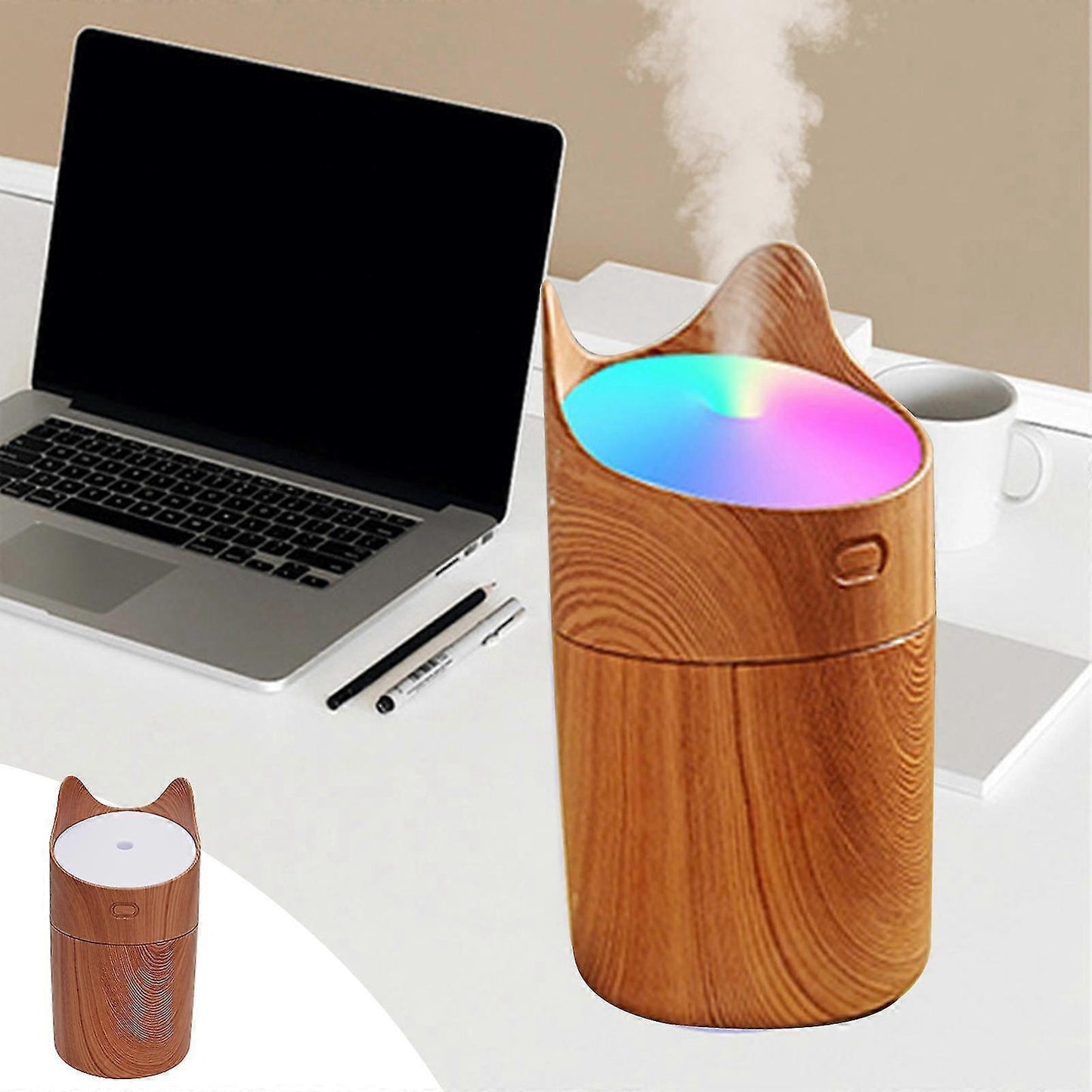 Mini Cool Mist Humidifier with Ambient Light, Quiet Personal Air Humidifier for Bedroom V1263-JX-3798