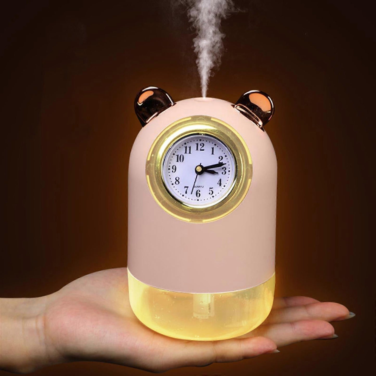 USB Car Humidifier with Quartz Clock, Mini Mist Maker for Home or Vehicle V1263-JX-3800