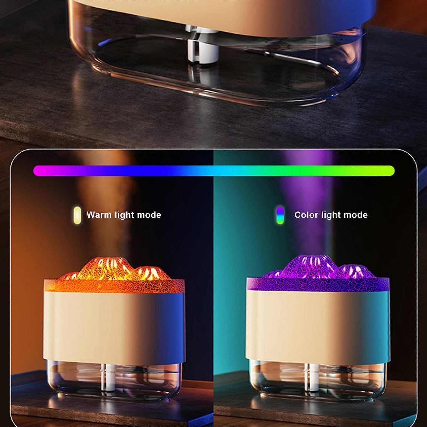 300ml Flame Effect Aromatherapy Humidifier with LED Light, Quiet USB Humidifier V1263-JX-3801