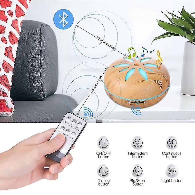 550ml Bluetooth Humidifier with Remote, Timer, Ultrasonic Mist & Mood Light V1263-JX-3806