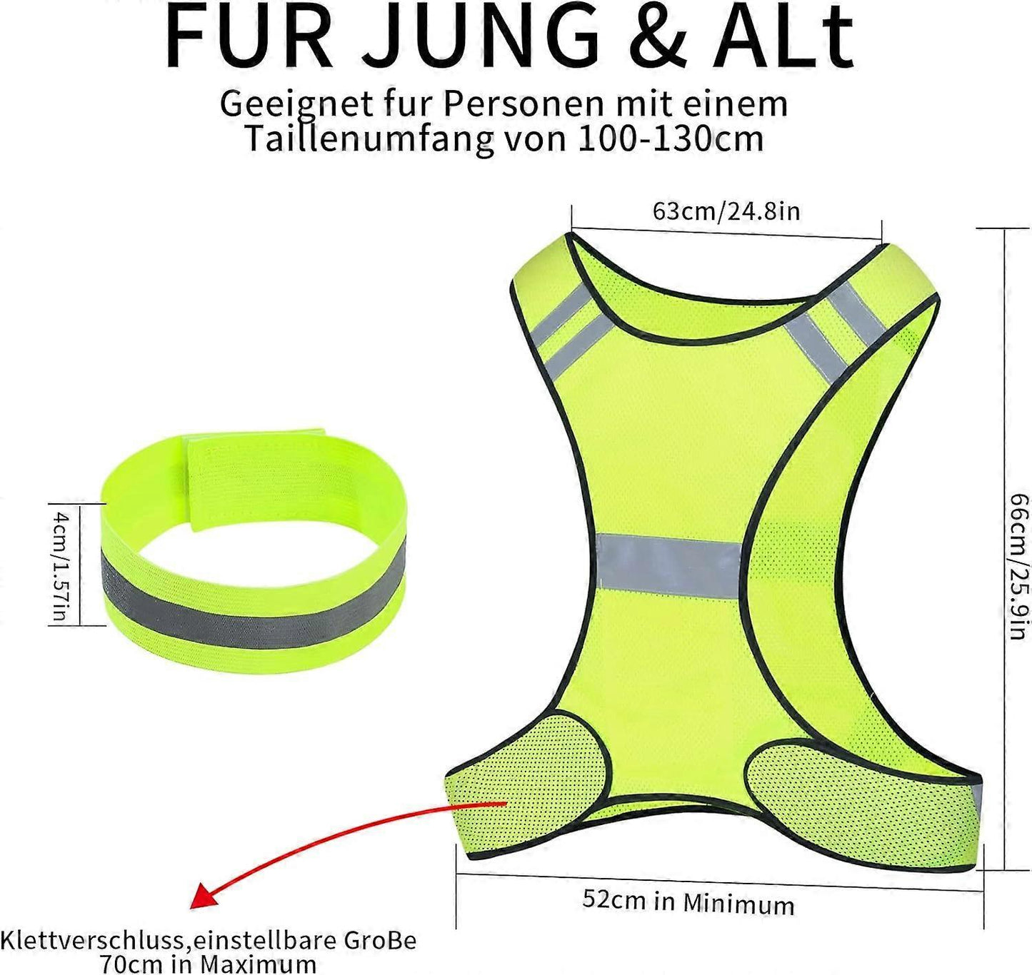 Reflective Vest, High Visibility Reflective Gear for Outdoor Activities and Sports V1263-JX-3818
