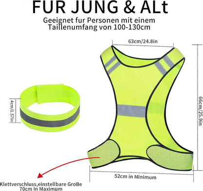 Reflective Vest, High Visibility Reflective Gear for Outdoor Activities and Sports V1263-JX-3818