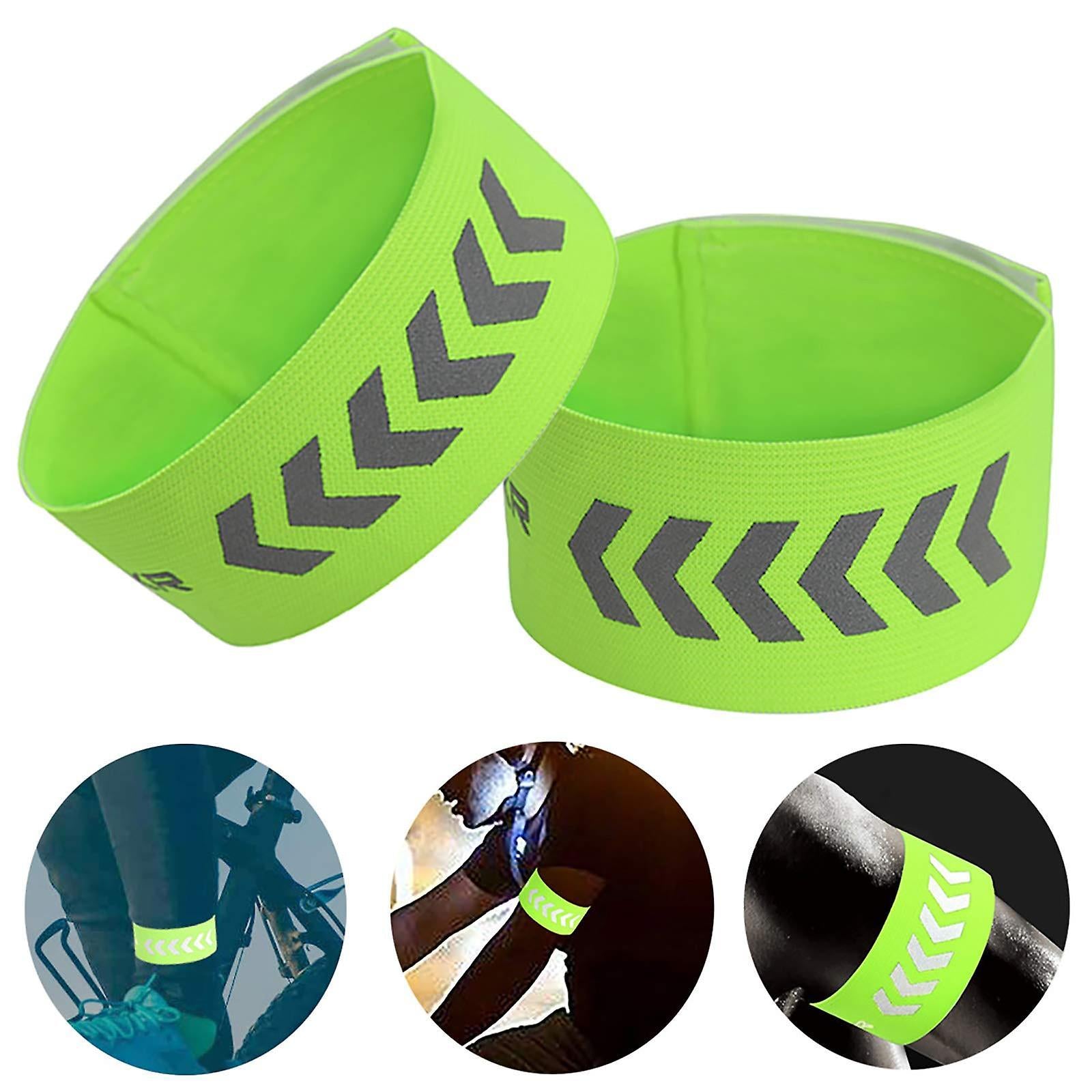 2pcs Reflective Wristbands, High Visibility Running Armbands, Reflective Strap Gear V1263-JX-3820