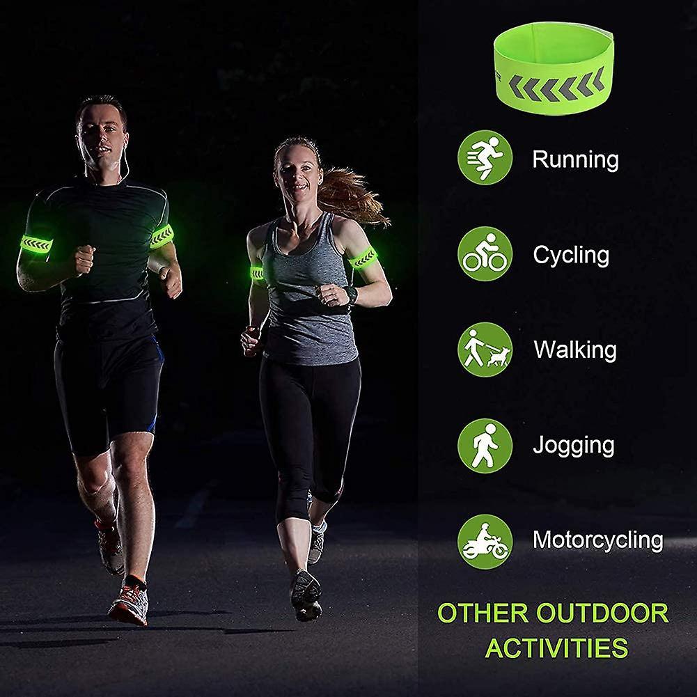 2pcs Reflective Wristbands, High Visibility Running Armbands, Reflective Strap Gear V1263-JX-3820