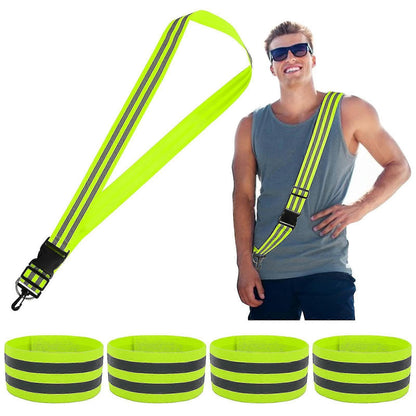 5pcs Reflective Sash, High Visibility Running Gear for Reflective Vest and Accessories V1263-JX-3823