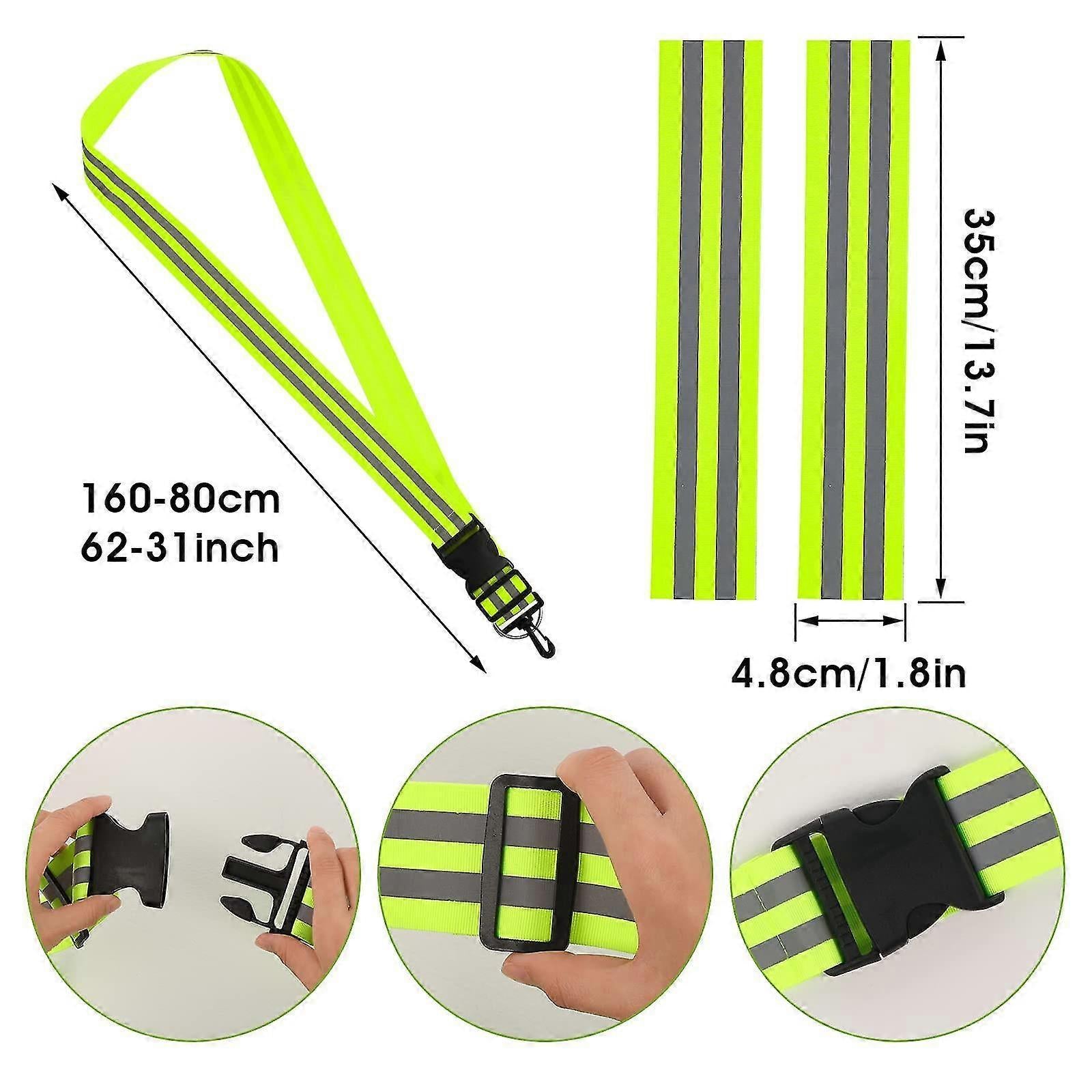 5pcs Reflective Sash, High Visibility Running Gear for Reflective Vest and Accessories V1263-JX-3823