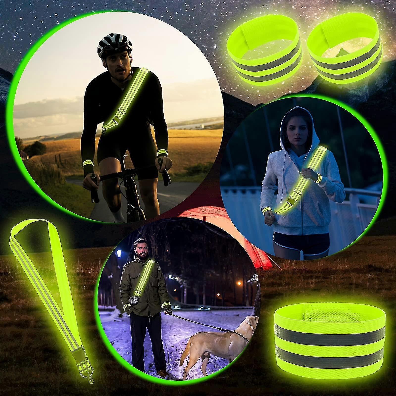 5pcs Reflective Sash, High Visibility Running Gear for Reflective Vest and Accessories V1263-JX-3823