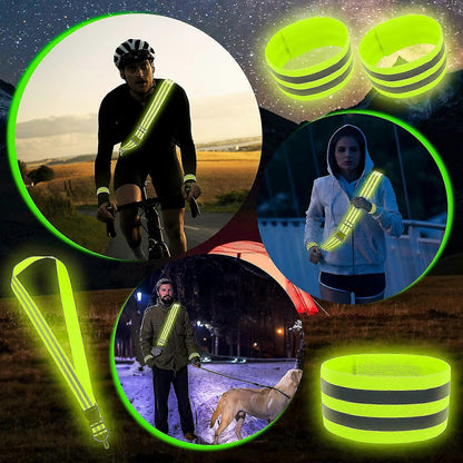 5pcs Reflective Sash, High Visibility Running Gear for Reflective Vest and Accessories V1263-JX-3823