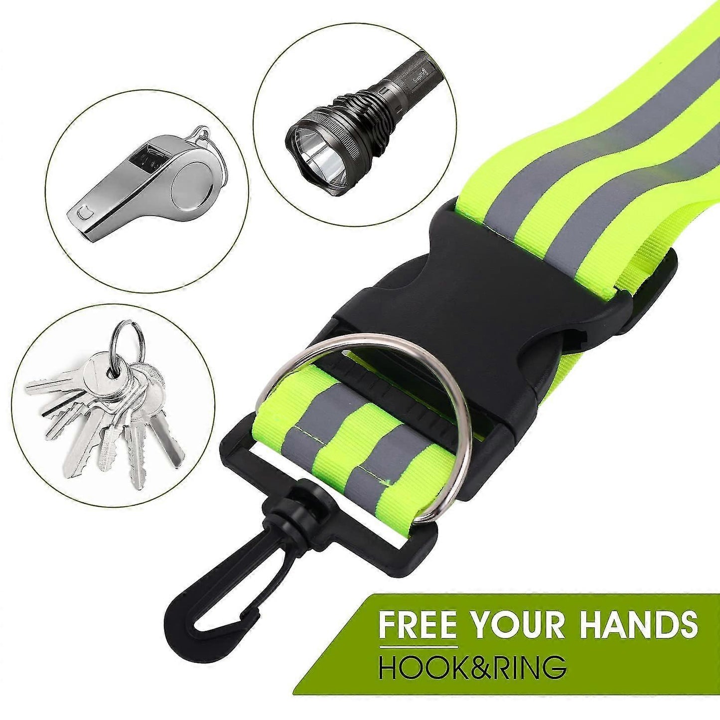 5pcs Reflective Sash, High Visibility Running Gear for Reflective Vest and Accessories V1263-JX-3823
