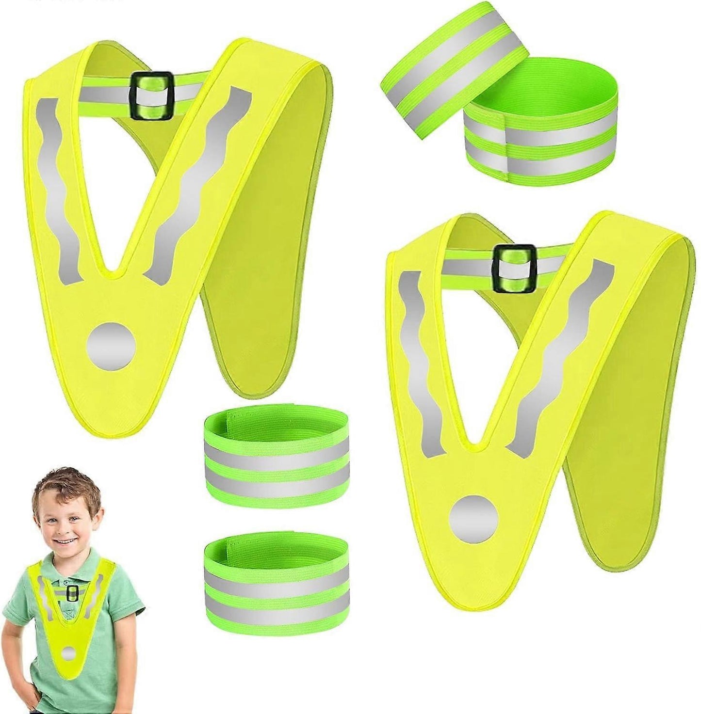 Babies Reflective Vest with Wrist Bands, Outdoor High Visibility Reflective Gear V1263-JX-3825