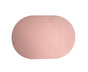 Table Mat Non-slip Wipeable Faux Leather Oval Shape Insulation Pad for Dining Room-Pink V1263-JX-383