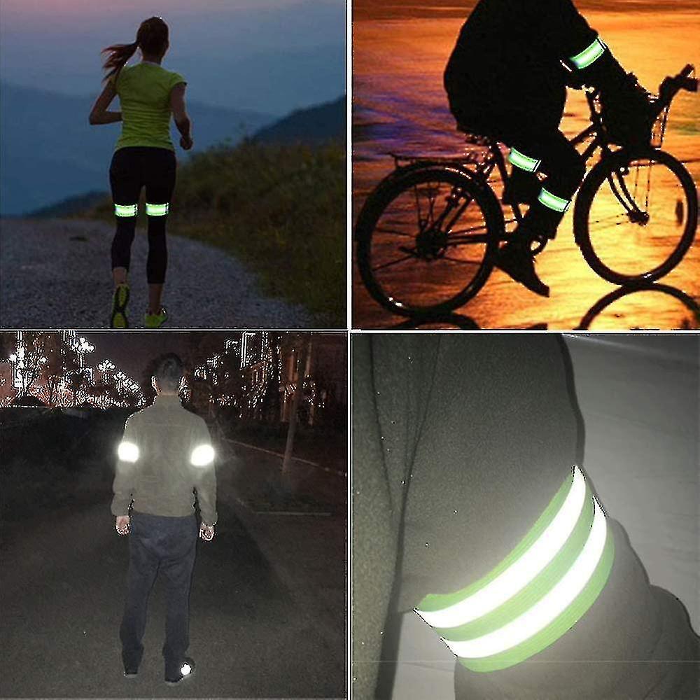 High Visibility Reflective Bands for Wrist, Arm, Ankle, Adjustable Elastic Night Gear V1263-JX-3831