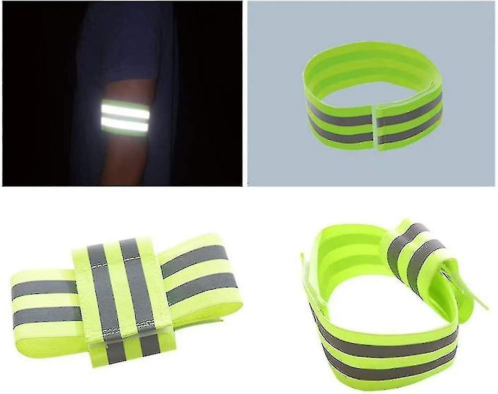 High Visibility Reflective Bands for Wrist, Arm, Ankle, Adjustable Elastic Night Gear V1263-JX-3831