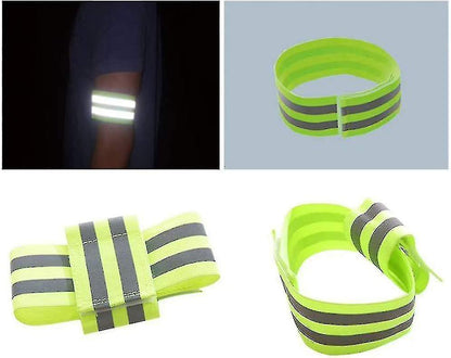 High Visibility Reflective Bands for Wrist, Arm, Ankle, Adjustable Elastic Night Gear V1263-JX-3831