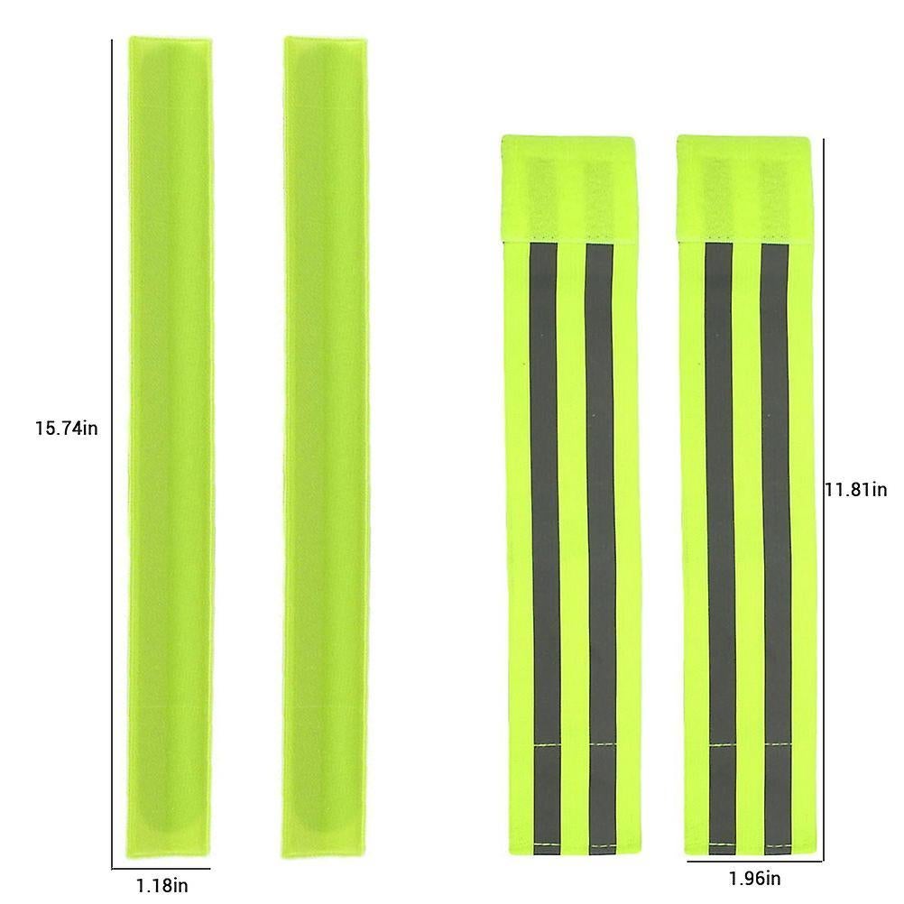 4pcs Reflective Bands for Arm, Ankle, Leg, High Visibility Running Gear V1263-JX-3833