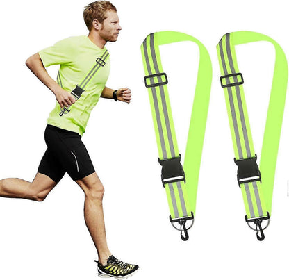 Reflective Sash Belt for Walking, 2pcs Adjustable Night Reflective Running Gear V1263-JX-3836