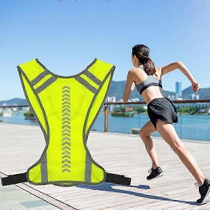 Reflective Running Vest, Night Walking Gear, Lightweight High Visibility Vest V1263-JX-3837
